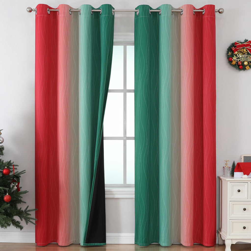 Estelar Textiler Ombre Blackout Curtains for Bedroom 2 Panels Set