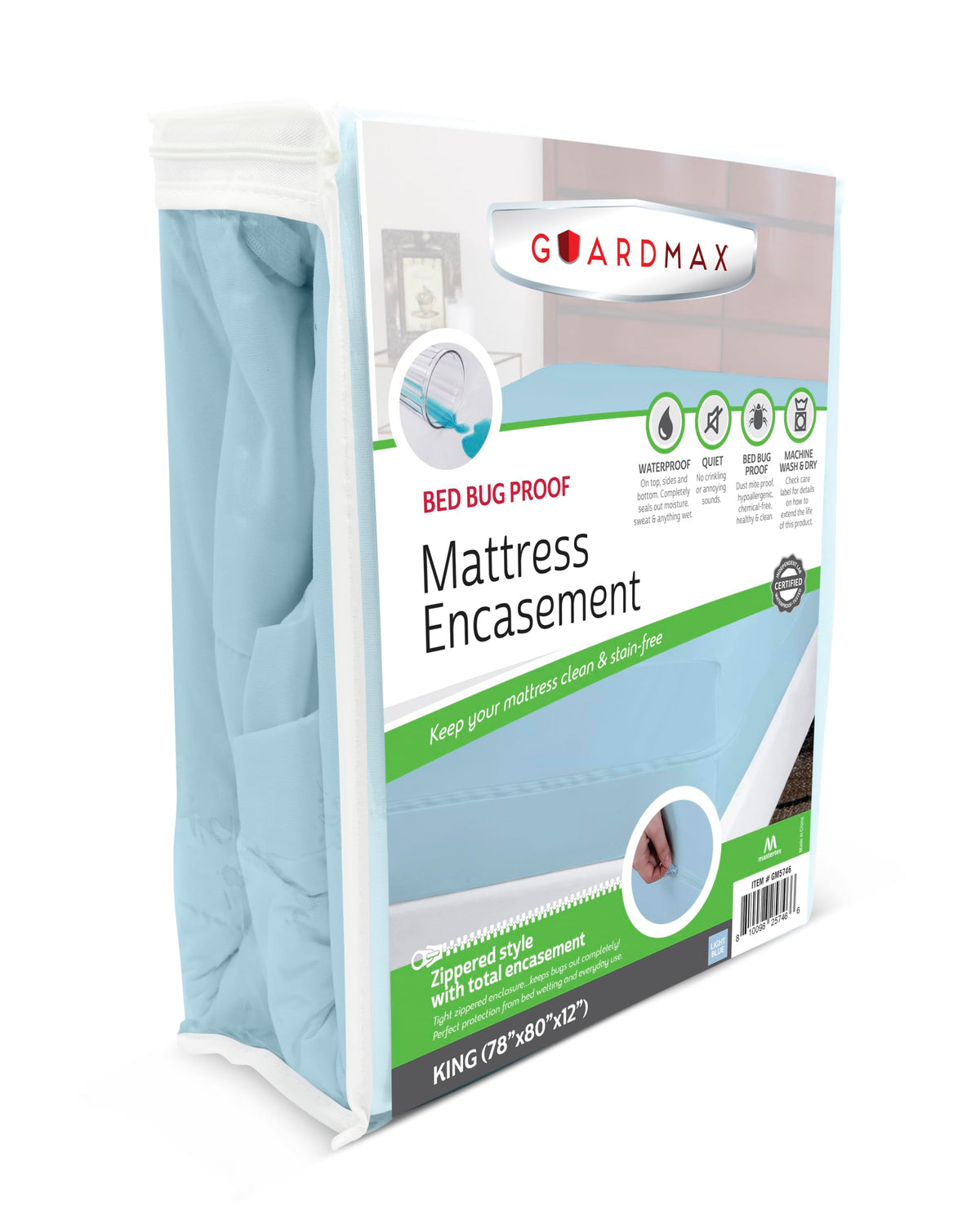 Guardmax Waterproof Jersey-Knit Zippered Mattress Encasement