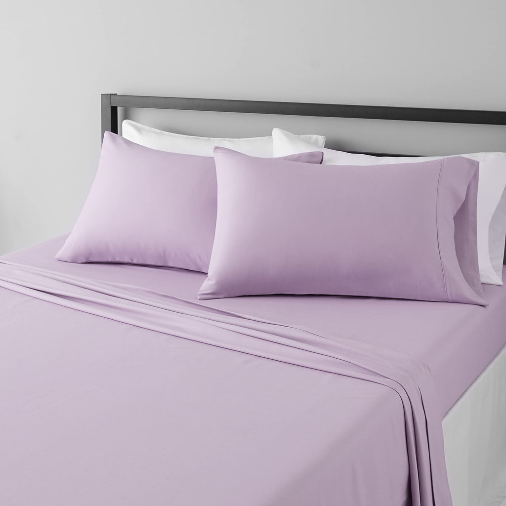 Amazon Basics Lightweight Super Soft Easy Care Microfiber 4-Piece Bed Sheet Set with 14-Inch Deep Pocket