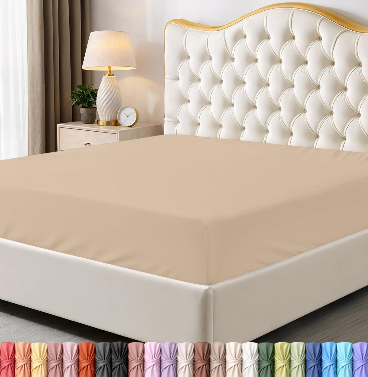 Fitted Sheet, Ultra Soft Fits Up to 16 Inch Deep Pocket