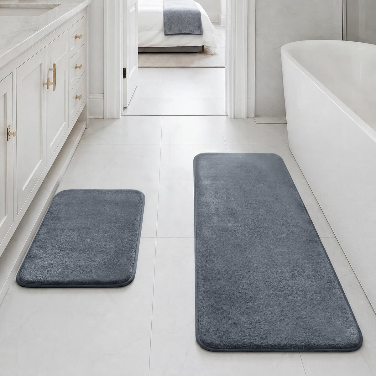 HUXMEYSON 3-Piece Soft Absorbent Non-Slip Bathroom Rug Set
