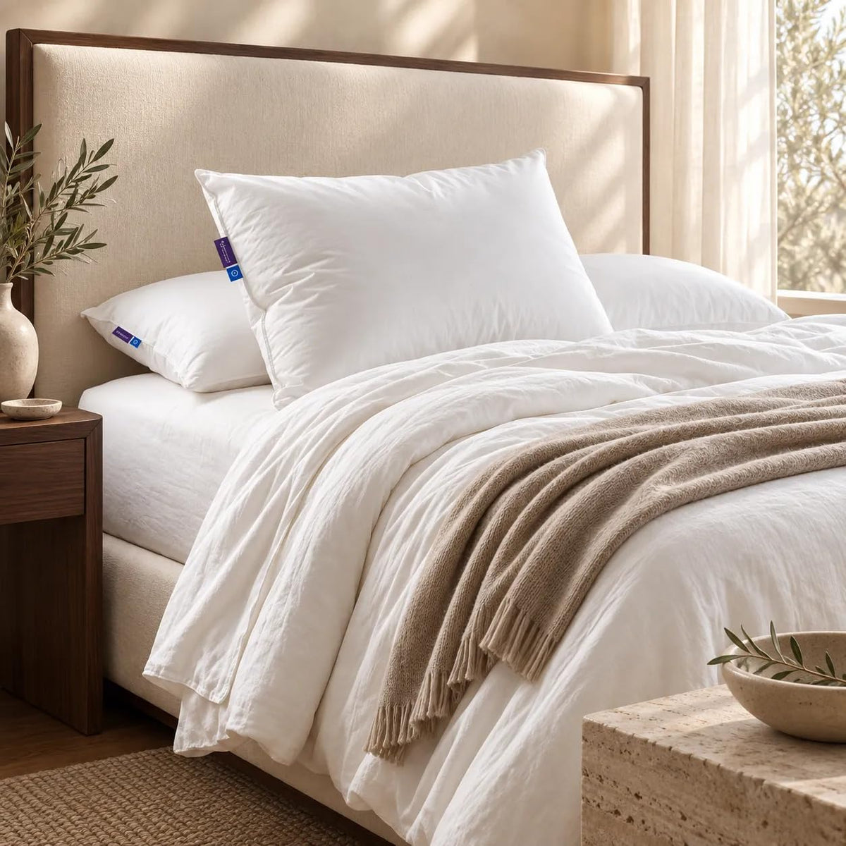 Lincove Signature 100% Natural Canadian White Down Luxury Sleeping Pillow - 800 Fill Power, 500 Thread Count Cotton Shell, Made in Canada