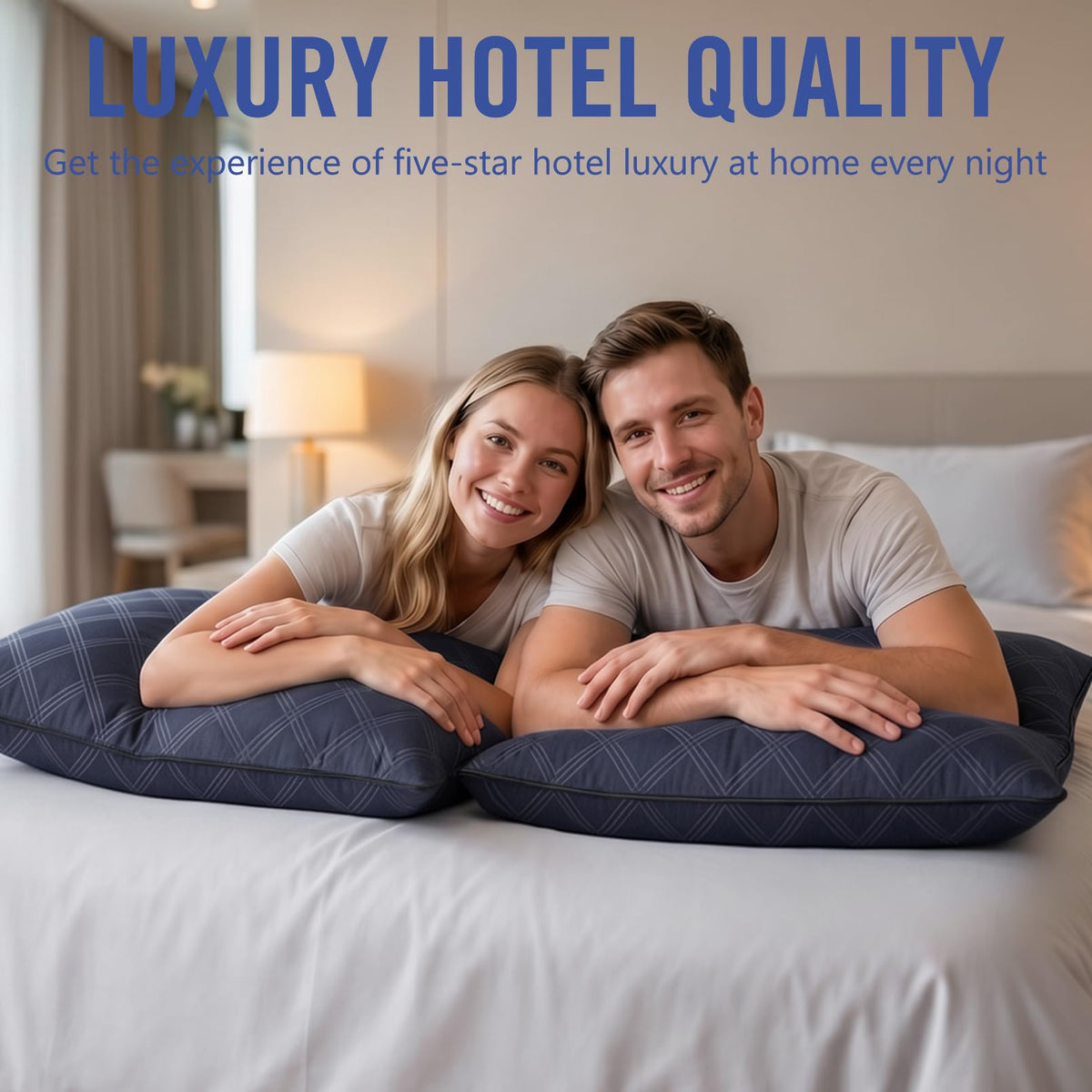 Vorouhals Hotel Collection Bed Pillows for Sleeping 2 Pack Cooling Pillows Set of 2 for Back, Stomach or Side Sleepers, Super Soft Down Alternative Microfiber Filled Pillows