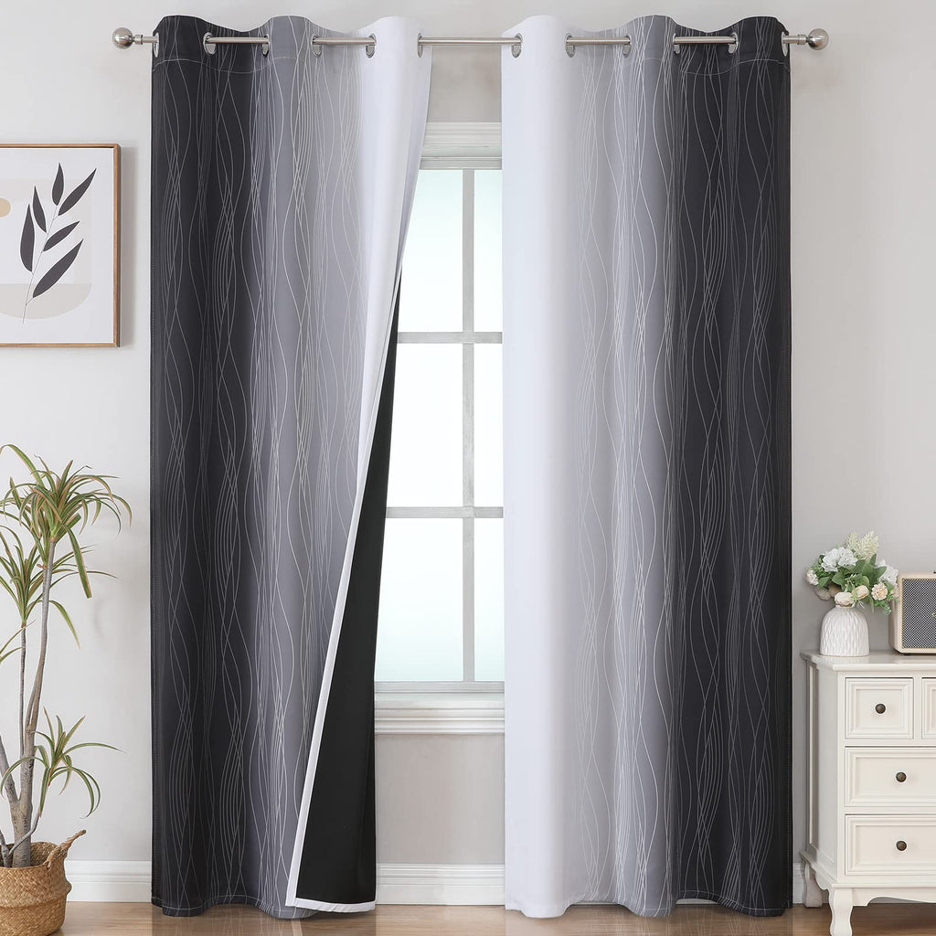 Estelar Textiler Ombre Blackout Curtains for Bedroom 2 Panels Set