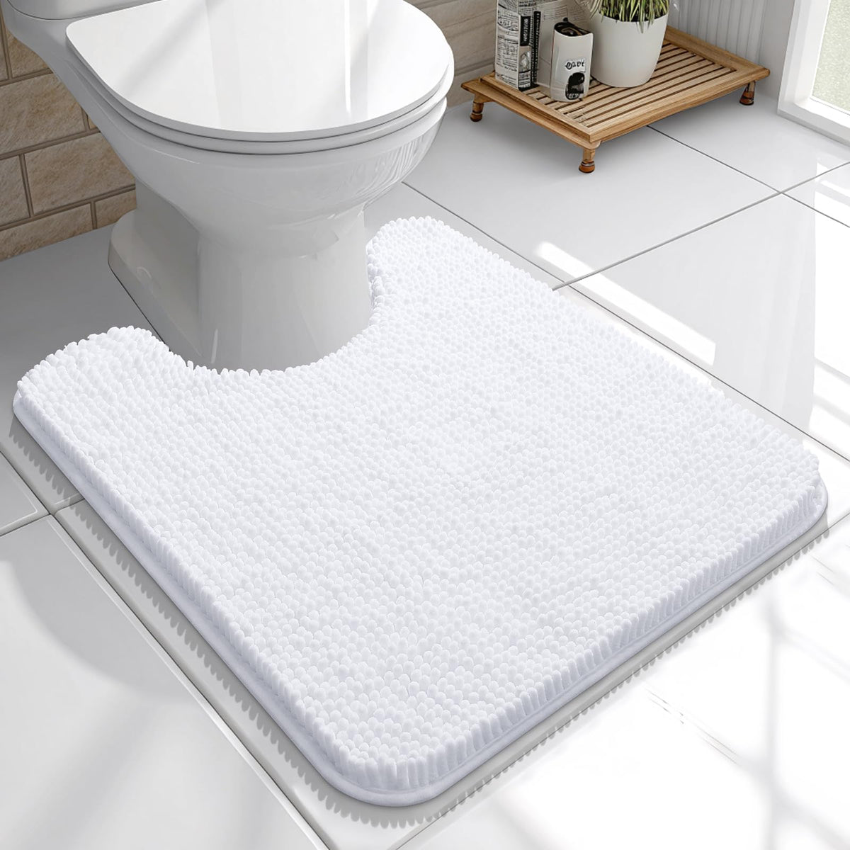 OLANLY Extra-Soft Absorbent Chenille Bathroom Rug Mat
