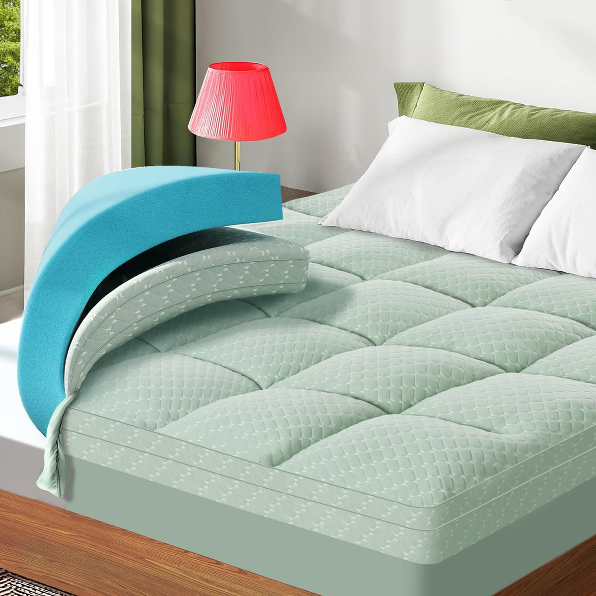 VALUXE 3-Inch Dual-Layer Memory Foam Mattress Topper
