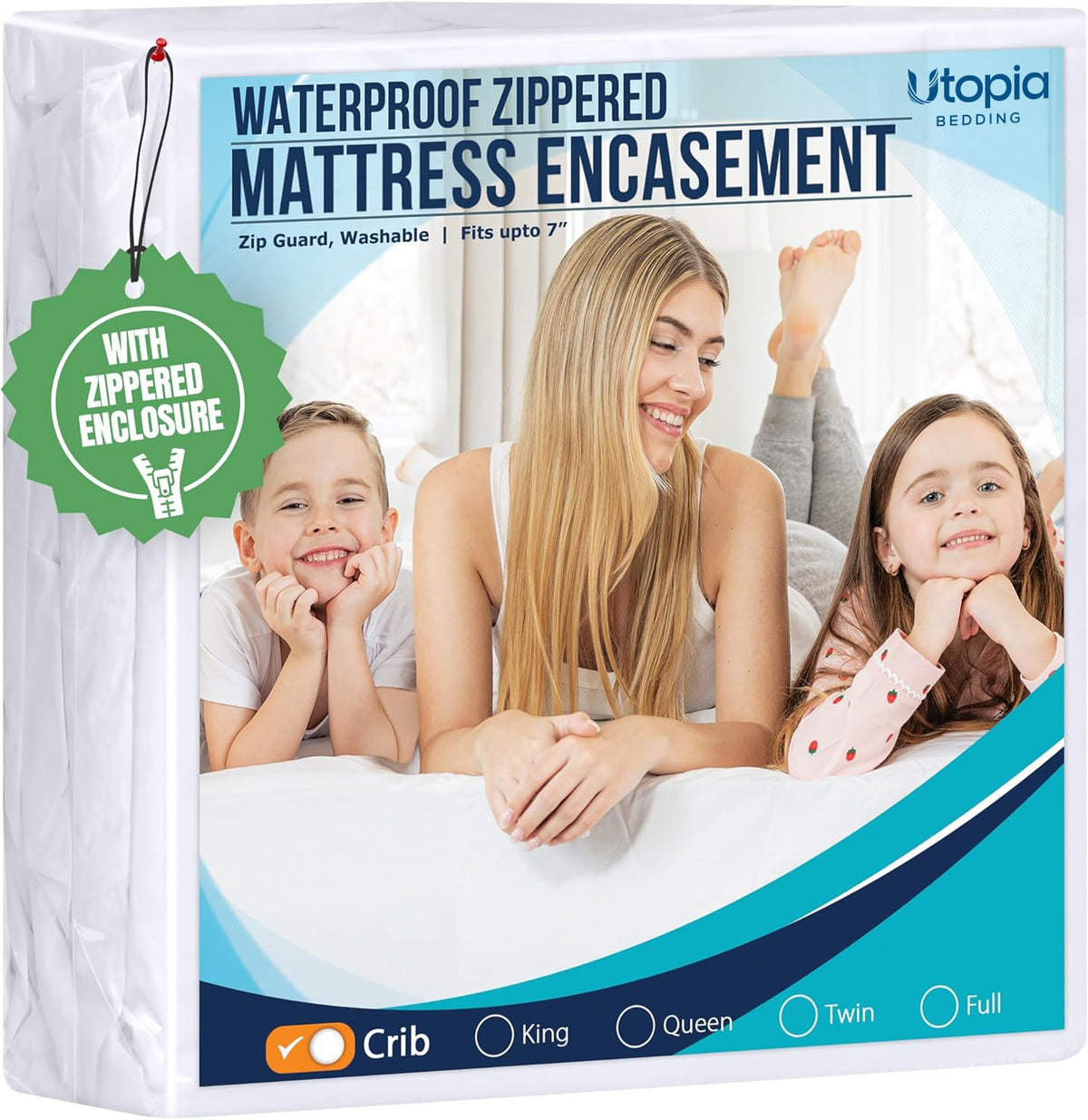 Utopia Bedding Zippered Mattress Encasement, 100% Waterproof Bed Bug and Dust Mite Proof Mattress Protector, Absorbent Six-Sided Mattress Cover