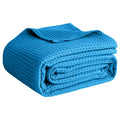 100% Cotton Blankets for Bed - Waffle Weave Blankets for Summer, Lightweight and Breathable Soft Woven Blanket for Spring