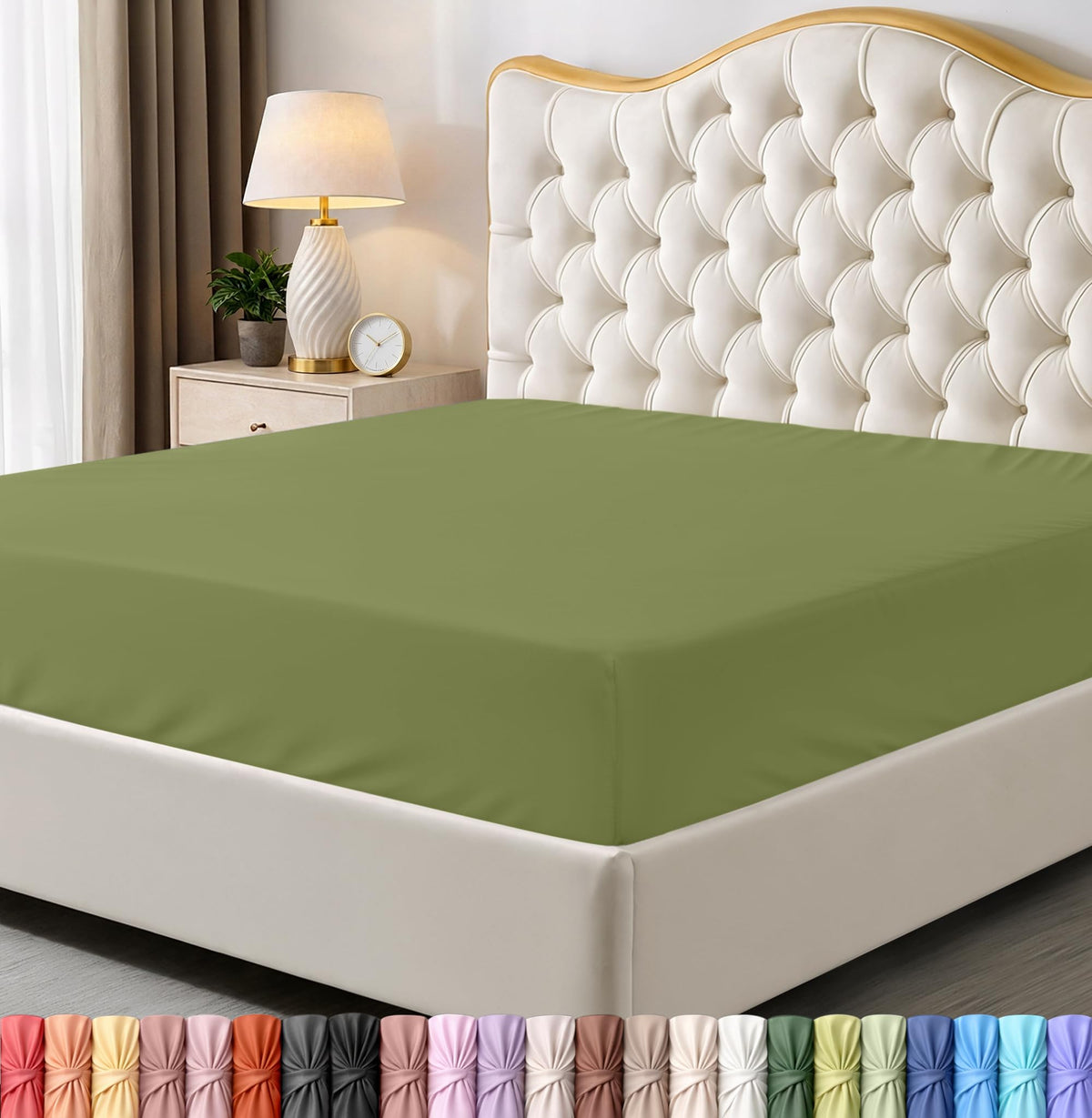 Fitted Sheet, Ultra Soft Fits Up to 16 Inch Deep Pocket