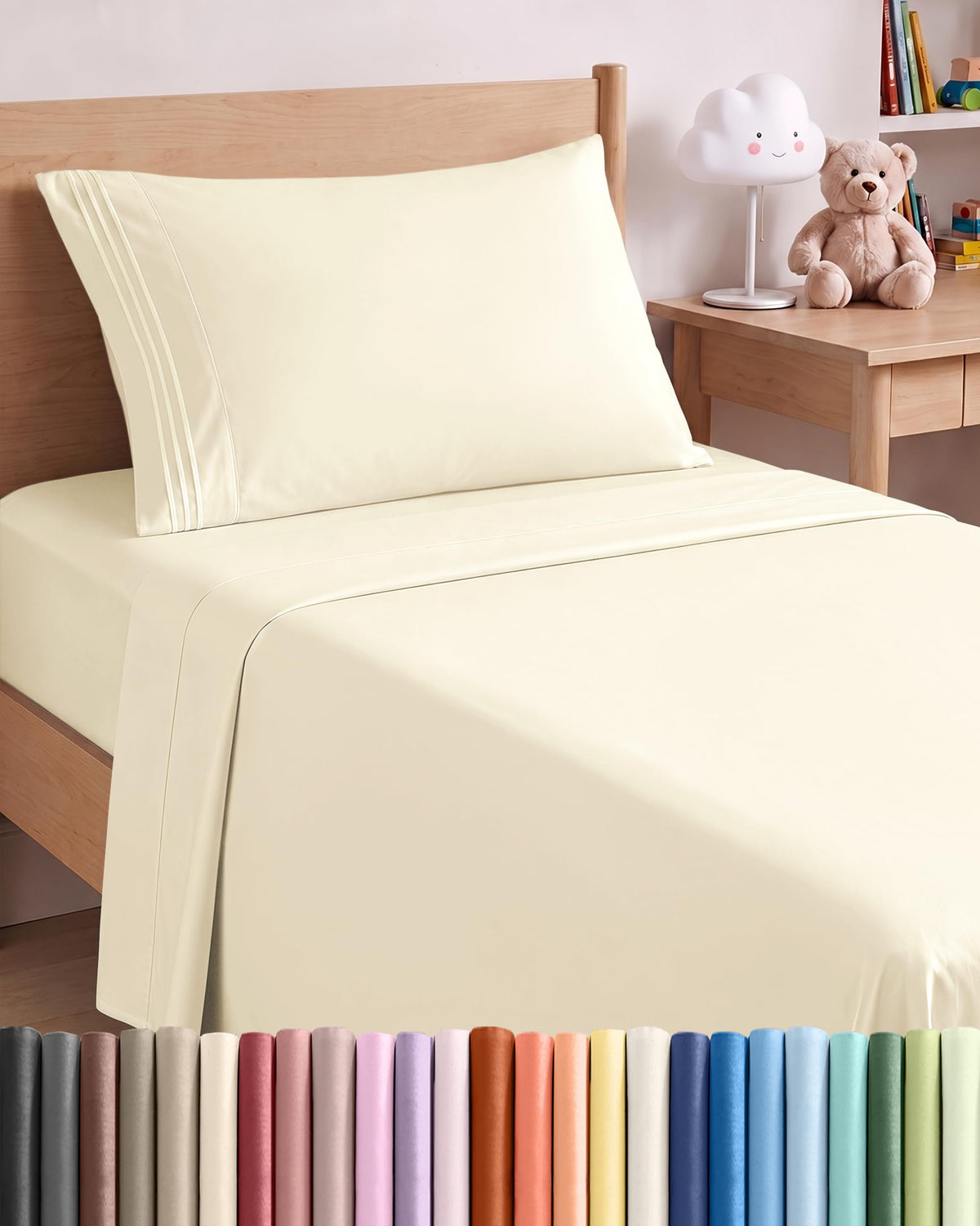 CGK Unlimited 4 Piece Sheet Set - Ultra-Soft, Breathable & Cooling Bed Sheets Set - Hotel Luxury Bedding for Women & Men with Deep Pockets - Wrinkle & Fade Free - Oeko-Tex