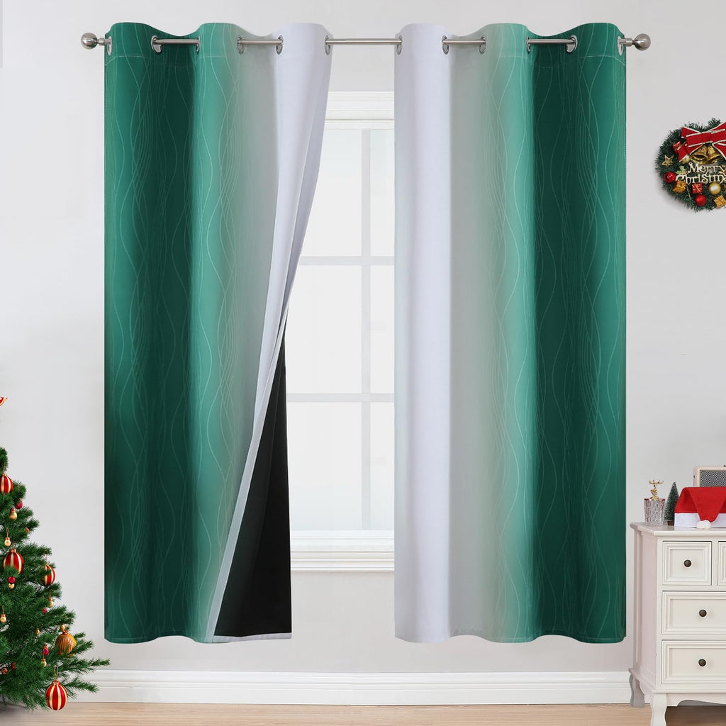 Estelar Textiler Ombre Blackout Curtains for Bedroom 2 Panels Set