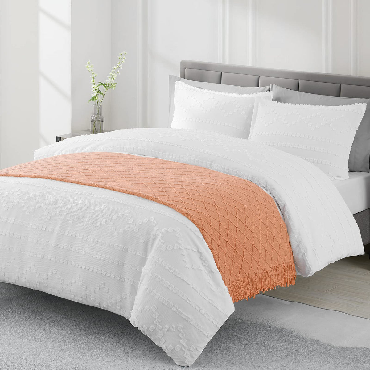 BOURINA Soft Textured Knitted Throw Blanket for Sofa