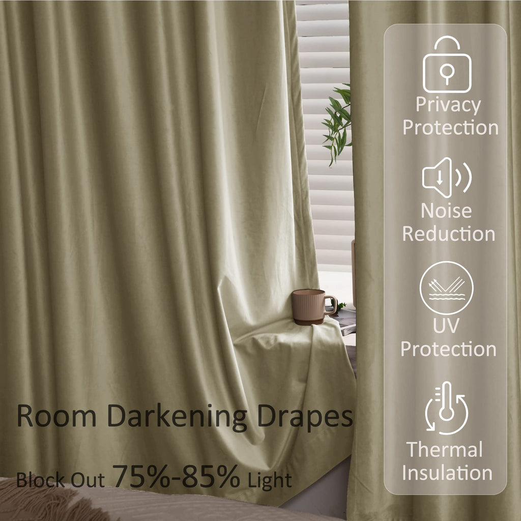 Fcosie Extra Long Velvet Curtain Pinch Pleated Drape 10-24 ft Length Custom-Made Drapery for High Ceilings, Room Darkening Curtain Panel, Loft Window Draperies for Theater Hall Gallery Cinema, 2 PCS