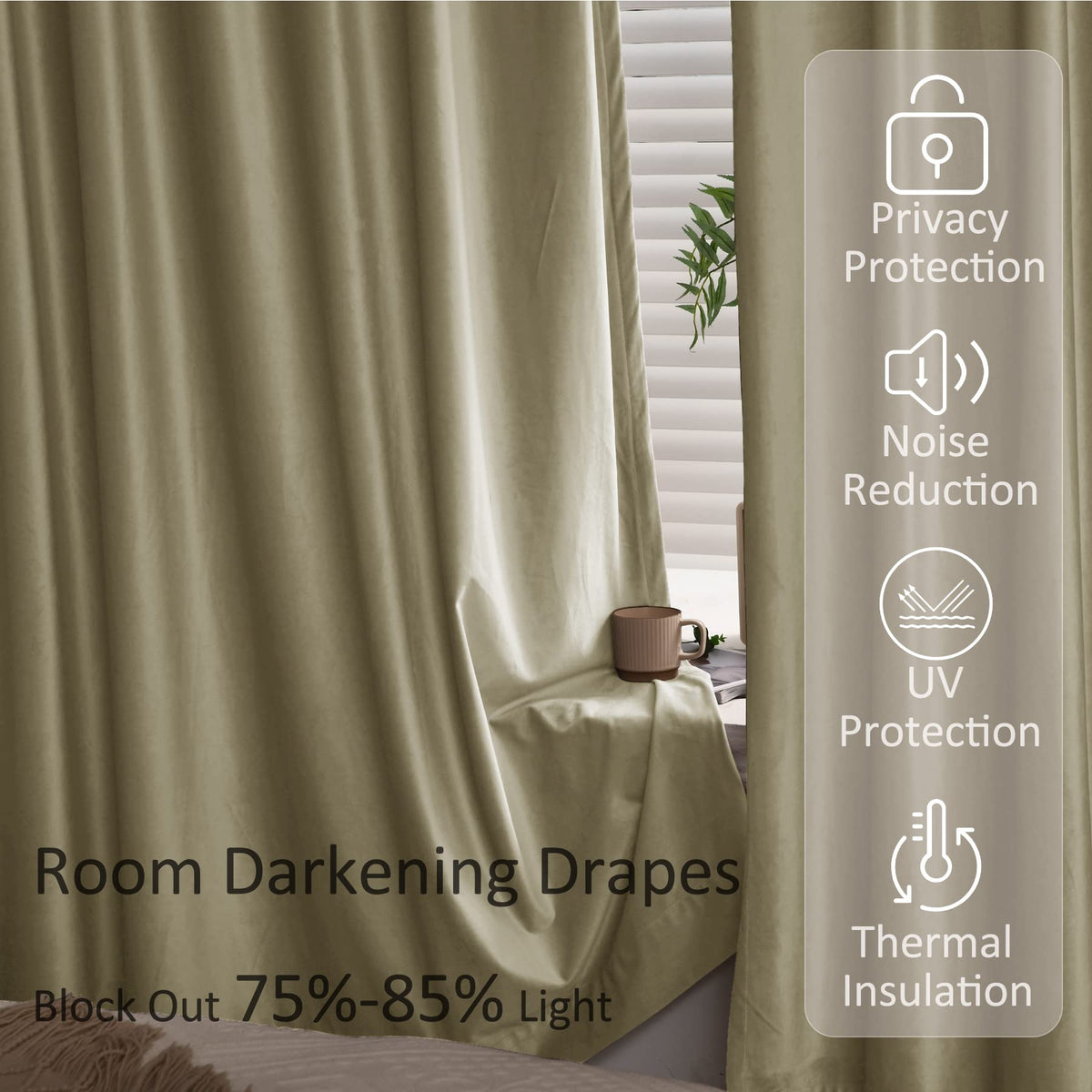 Fcosie Extra Long Velvet Curtain Pinch Pleated Drape 10-24 ft Length Custom-Made Drapery for High Ceilings, Room Darkening Curtain Panel, Loft Window Draperies for Theater Hall Gallery Cinema, 2 PCS