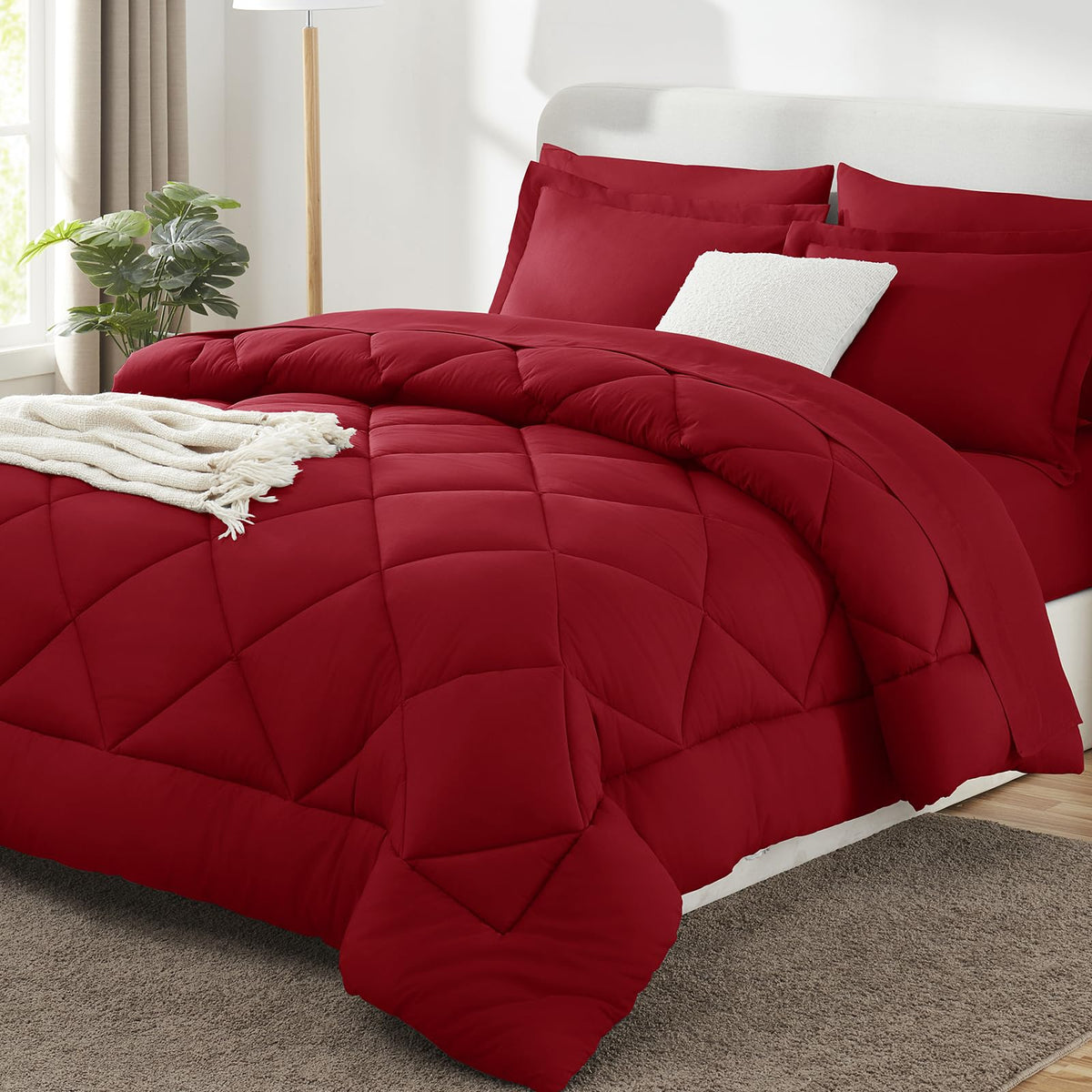 CozyLux Comforter Set, Down Alternative Bedding Set with Sheets, 5/7 Pieces