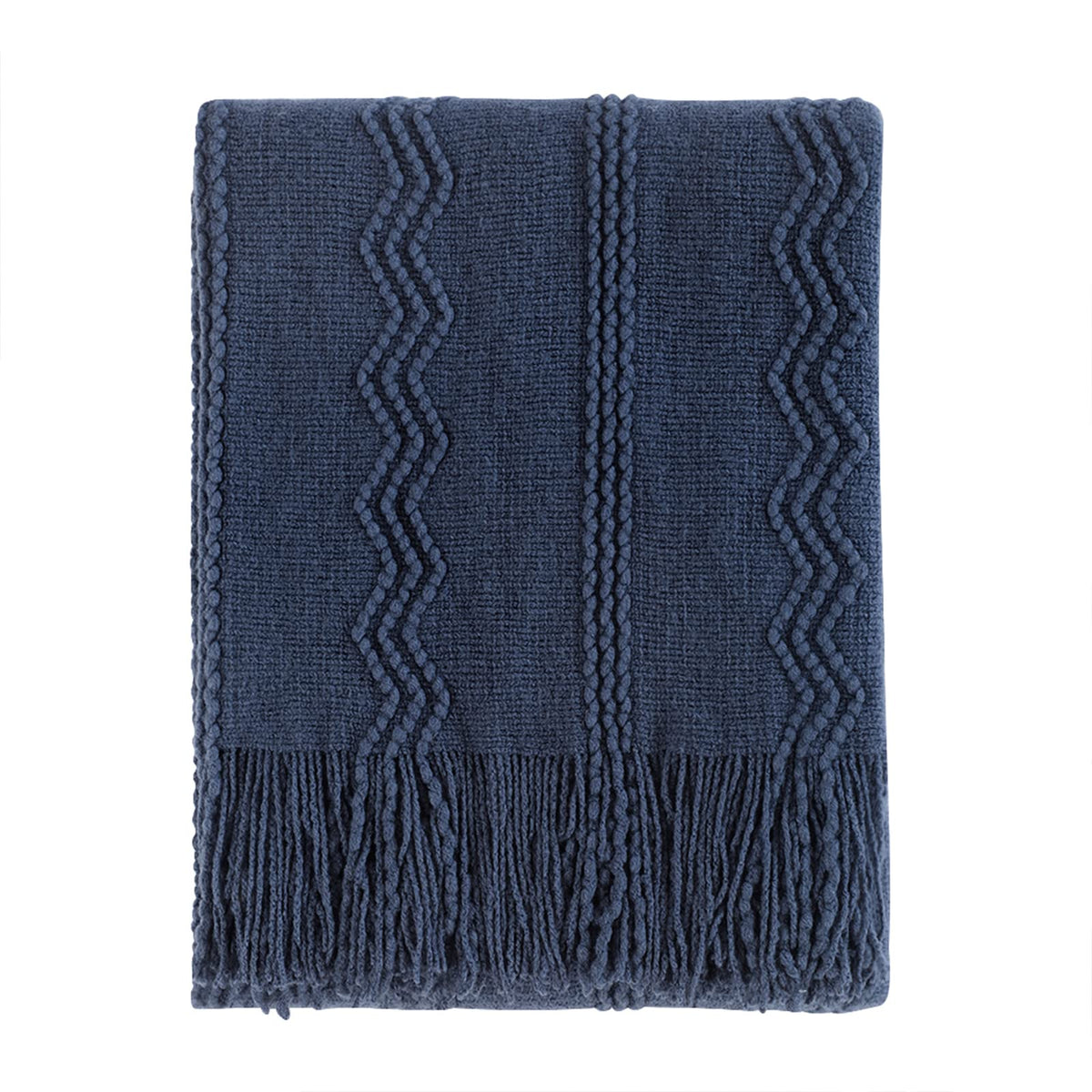 BOURINA Soft Textured Knitted Throw Blanket for Sofa