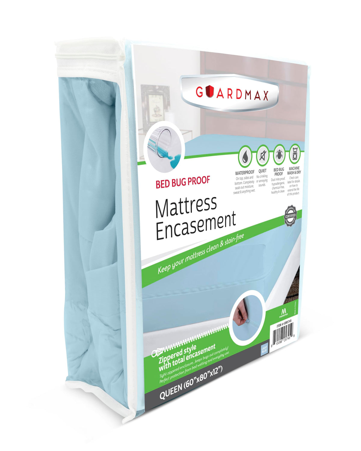 Guardmax Waterproof Jersey-Knit Zippered Mattress Encasement