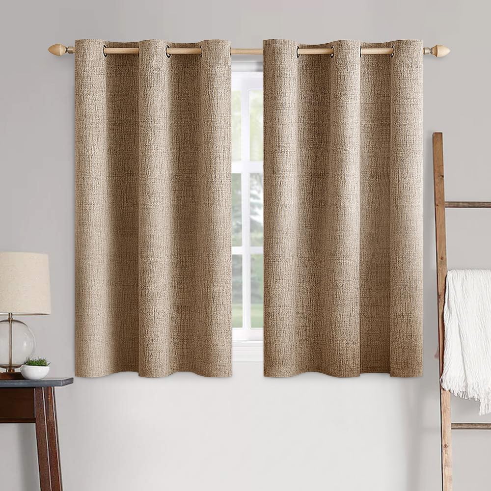 MIULEE Linen-Textured Thermal Insulated Blackout Curtains
