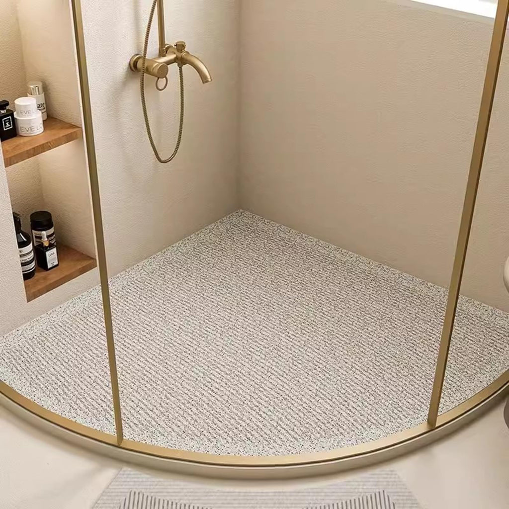 Triangular Shower Mat for Corner Shower, Comfortable Curved Shower Mat, Non-Slip PVC Bath Mat, Bathroom Rug with Drainage Holes(B,80x80cm(32x32inch))