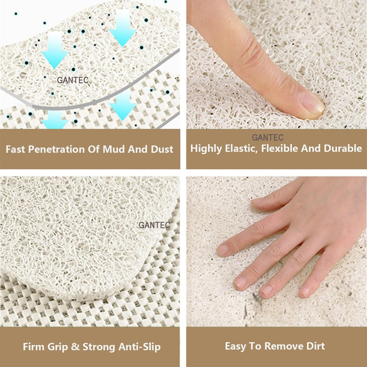 Triangular Shower Mat for Corner Shower, Comfortable Curved Shower Mat, Non-Slip PVC Bath Mat, Bathroom Rug with Drainage Holes(B,80x80cm(32x32inch))