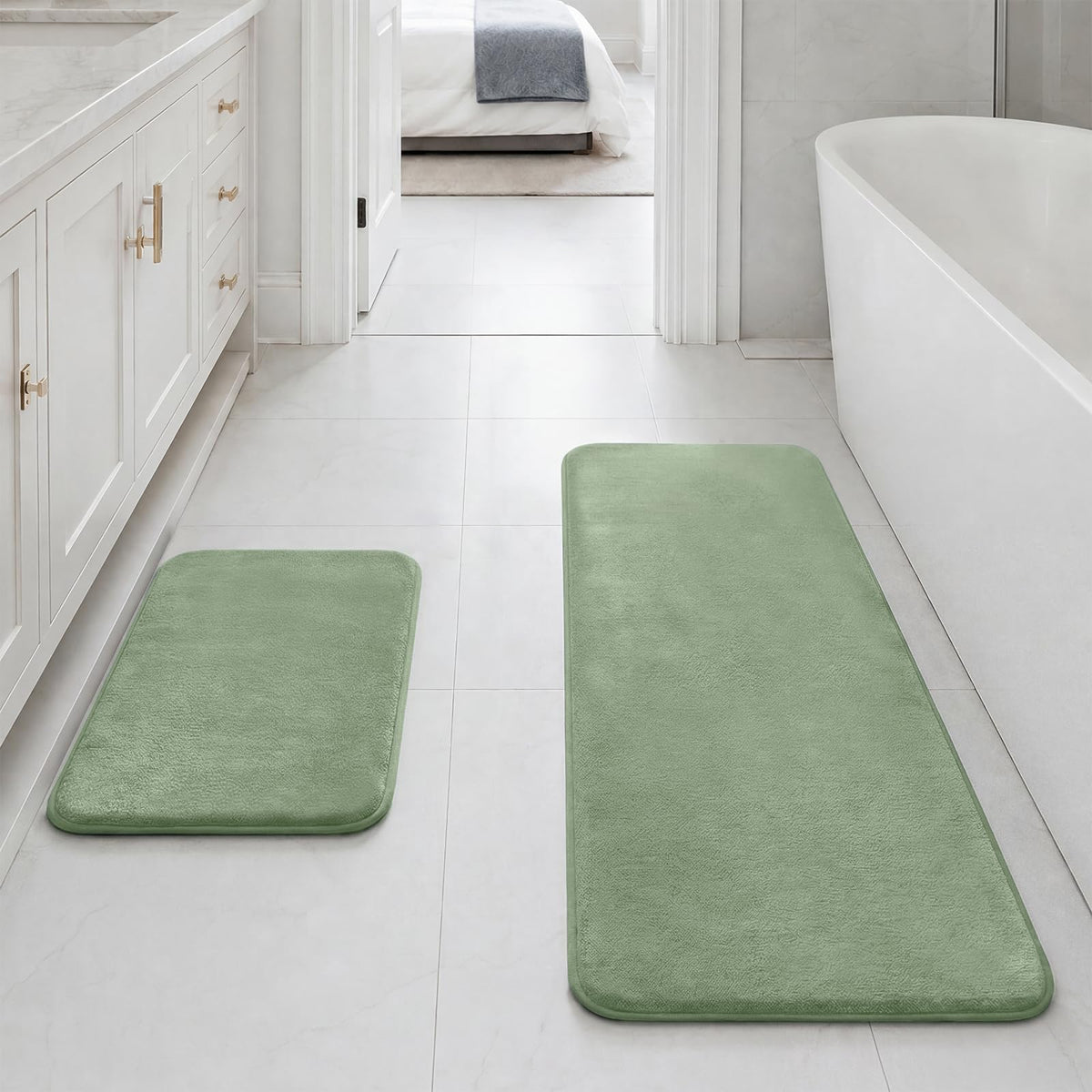 HUXMEYSON 3-Piece Soft Absorbent Non-Slip Bathroom Rug Set