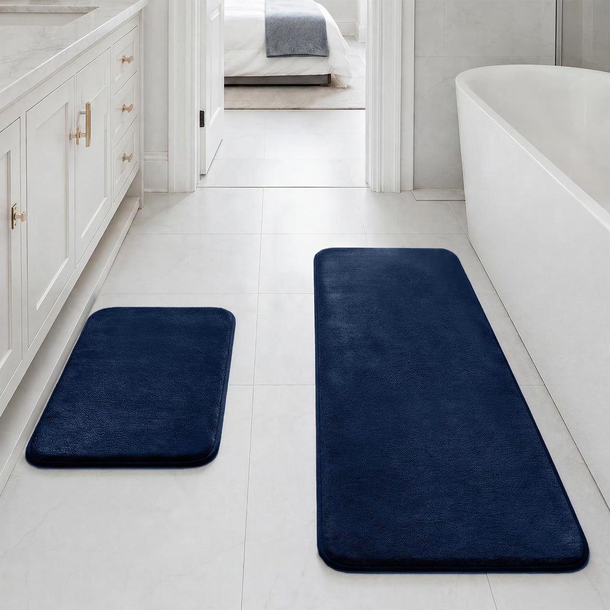 HUXMEYSON 3-Piece Soft Absorbent Non-Slip Bathroom Rug Set