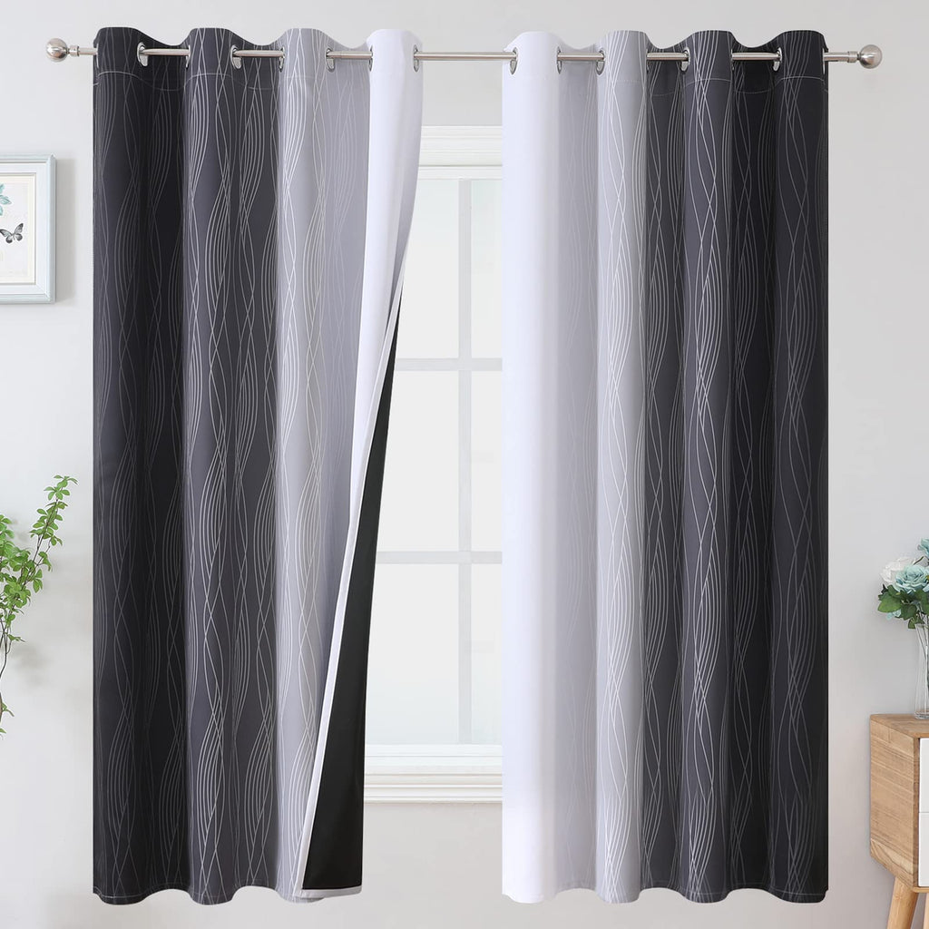 Estelar Textiler Ombre Blackout Curtains for Bedroom 2 Panels Set