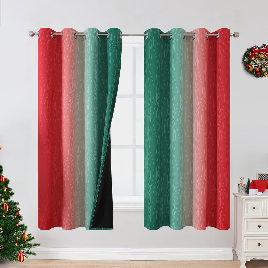 Estelar Textiler Ombre Blackout Curtains for Bedroom 2 Panels Set