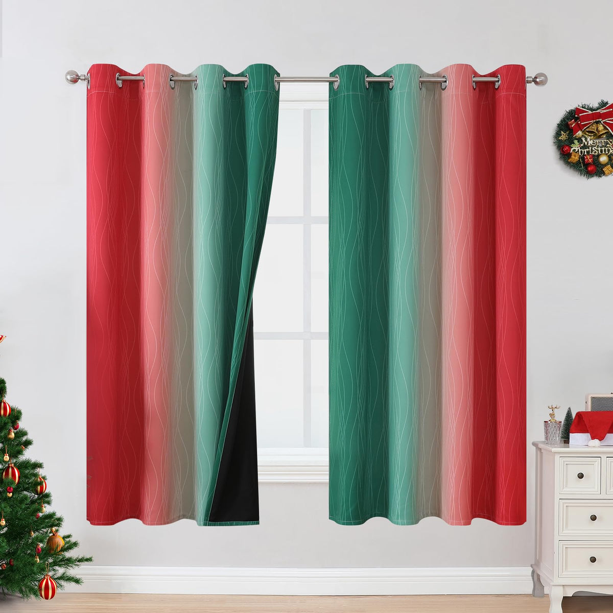 Estelar Textiler Ombre Blackout Curtains for Bedroom 2 Panels Set