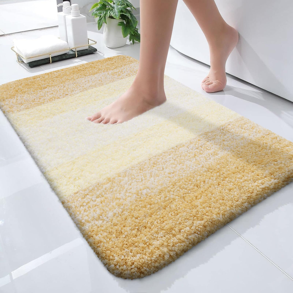 OLANLY Extra-Soft Absorbent Microfiber Bathroom Rug Mat