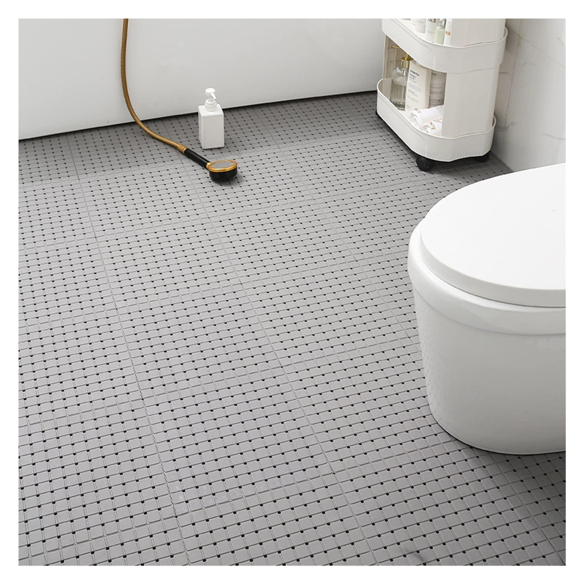 Interlocking Non-Slip PVC Bath Mat Tiles with Drainage Holes