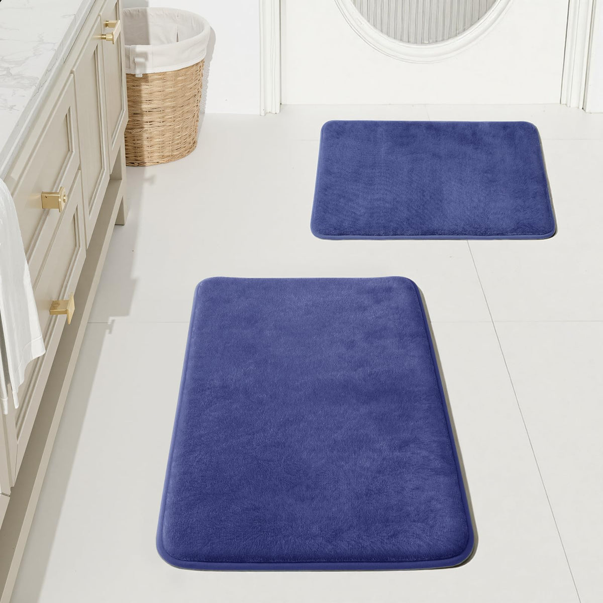 HUXMEYSON 3-Piece Soft Absorbent Non-Slip Bathroom Rug Set