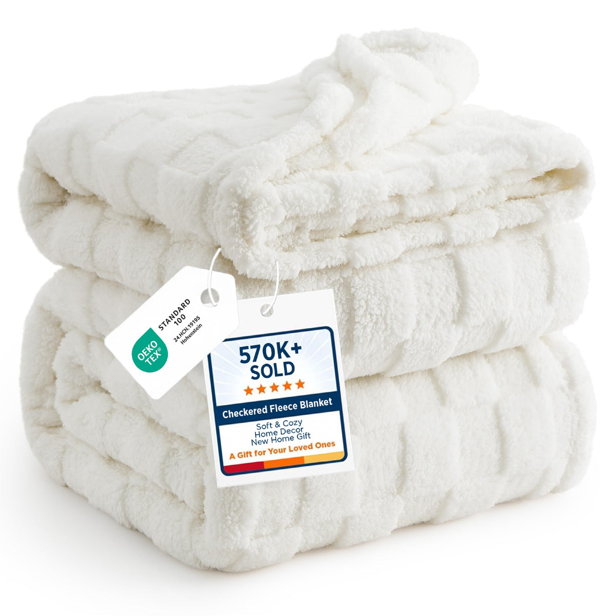 Bedsure GentleSoft Throw Blanket Checkered Fleece Blankets
