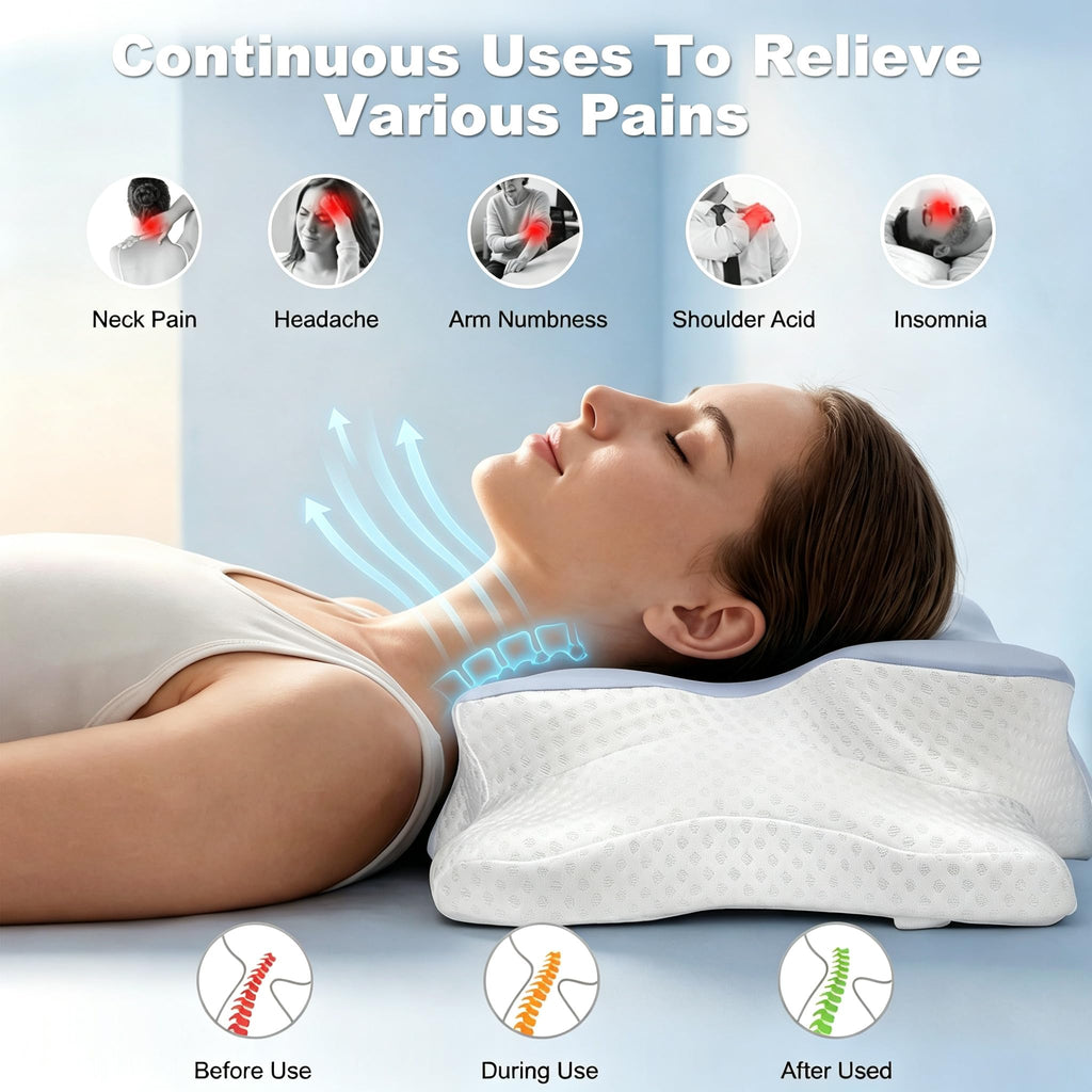 VYLEE Cervical Neck Pillow, Memory Foam Contour Pillow