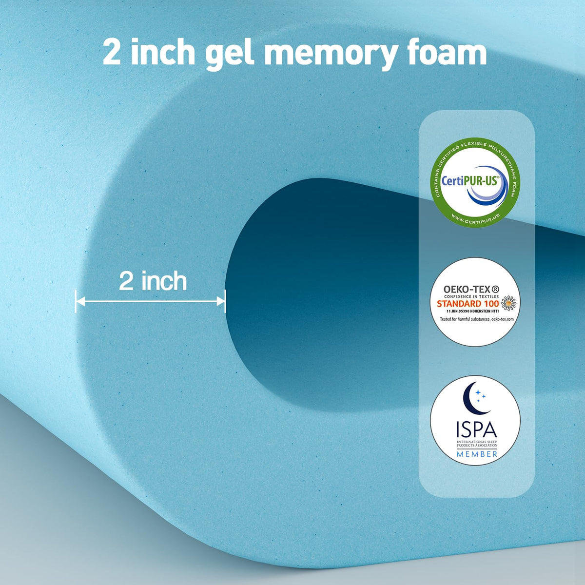 VALUXE Dual Layer 3 Inch Memory Foam Mattress Topper California King Size