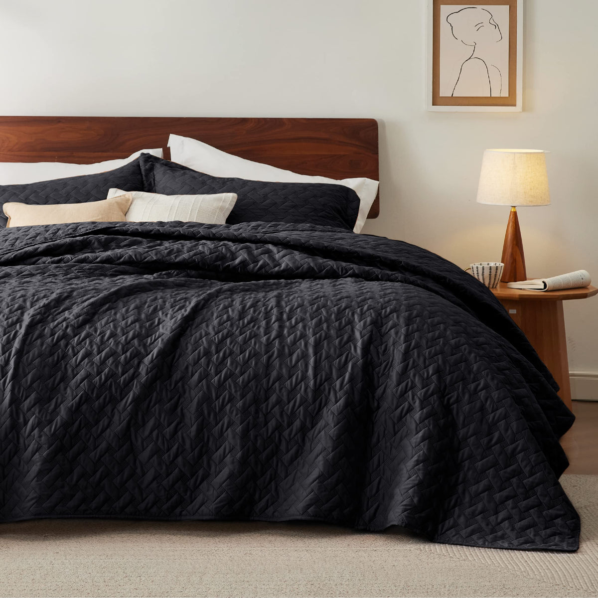 Bedsure Lightweight Basket-Weave Quilt Bedspread Set