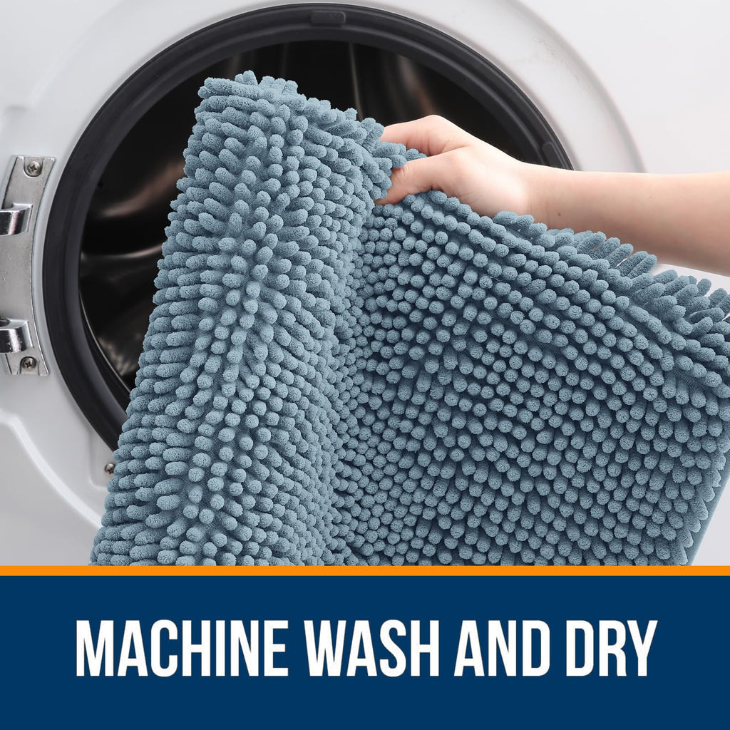 OLANLY Bathroom Rugs, Extra Soft Absorbent Chenille Bath Rugs