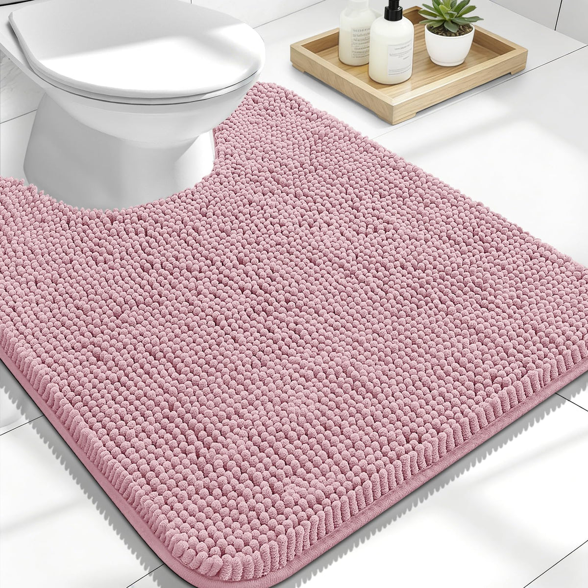 OLANLY Extra-Soft Absorbent Chenille Bathroom Rug Mat