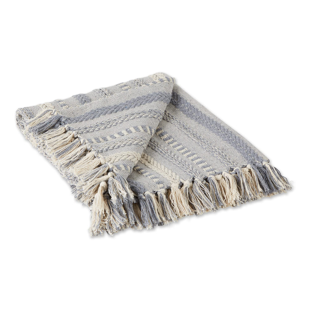 DII Braided Striped Decorative Throw Blanket