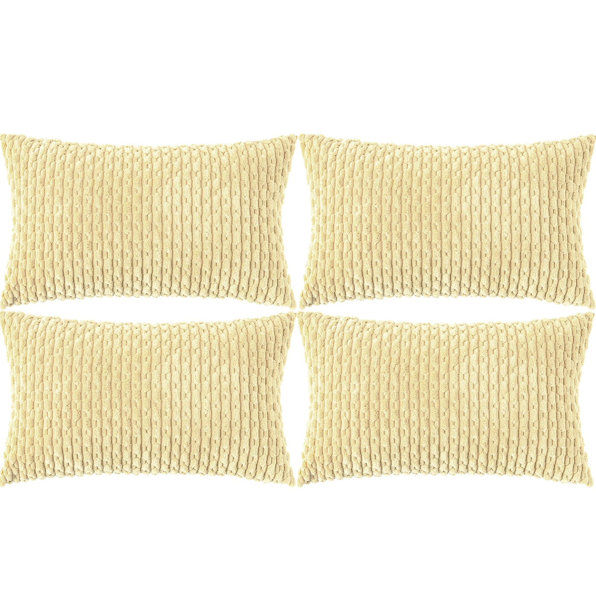 Cozoomy Set of 4 Corduroy Decorative Pillow Covers