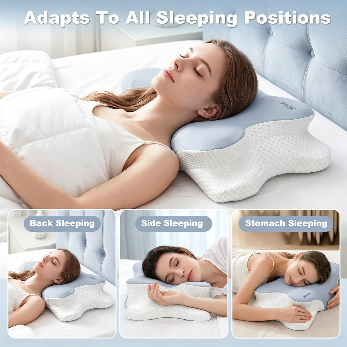 VYLEE Cervical Neck Pillow, Memory Foam Contour Pillow