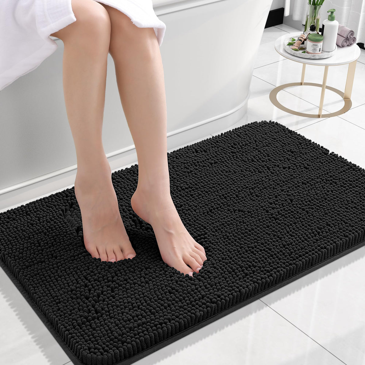 OLANLY Extra-Soft Absorbent Chenille Bathroom Rug Mat