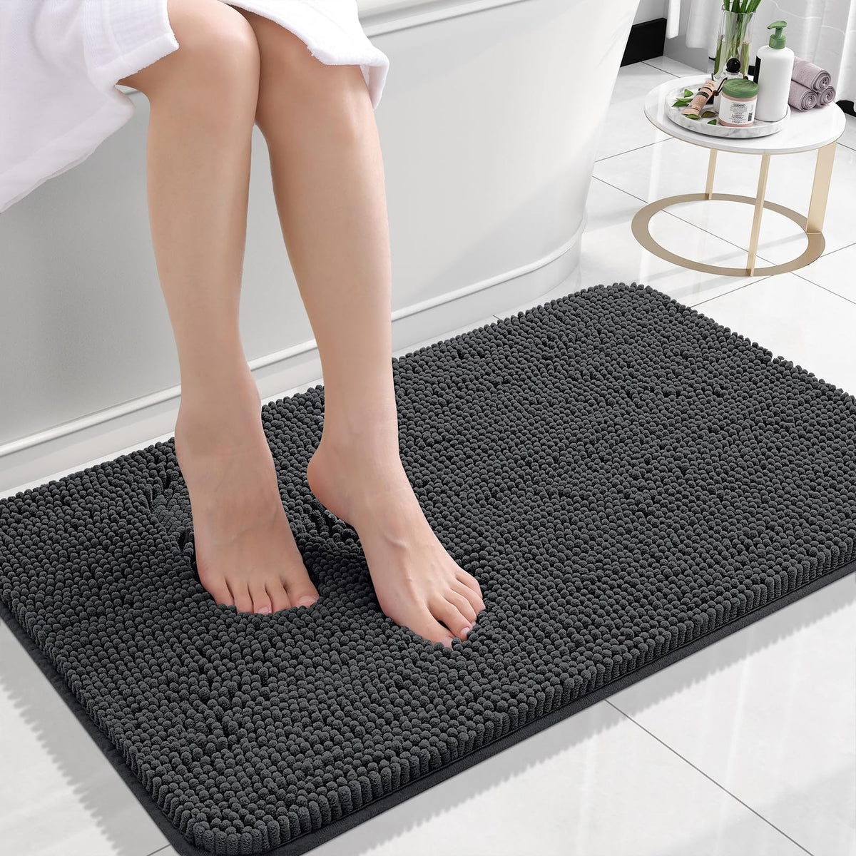 OLANLY Extra-Soft Absorbent Chenille Bathroom Rug Mat