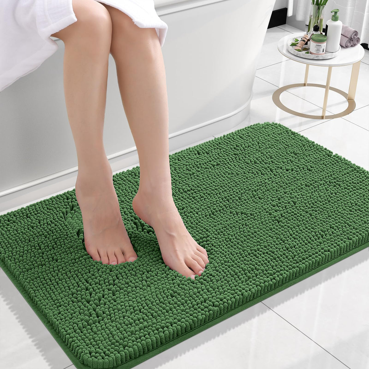 OLANLY Extra-Soft Absorbent Chenille Bathroom Rug Mat
