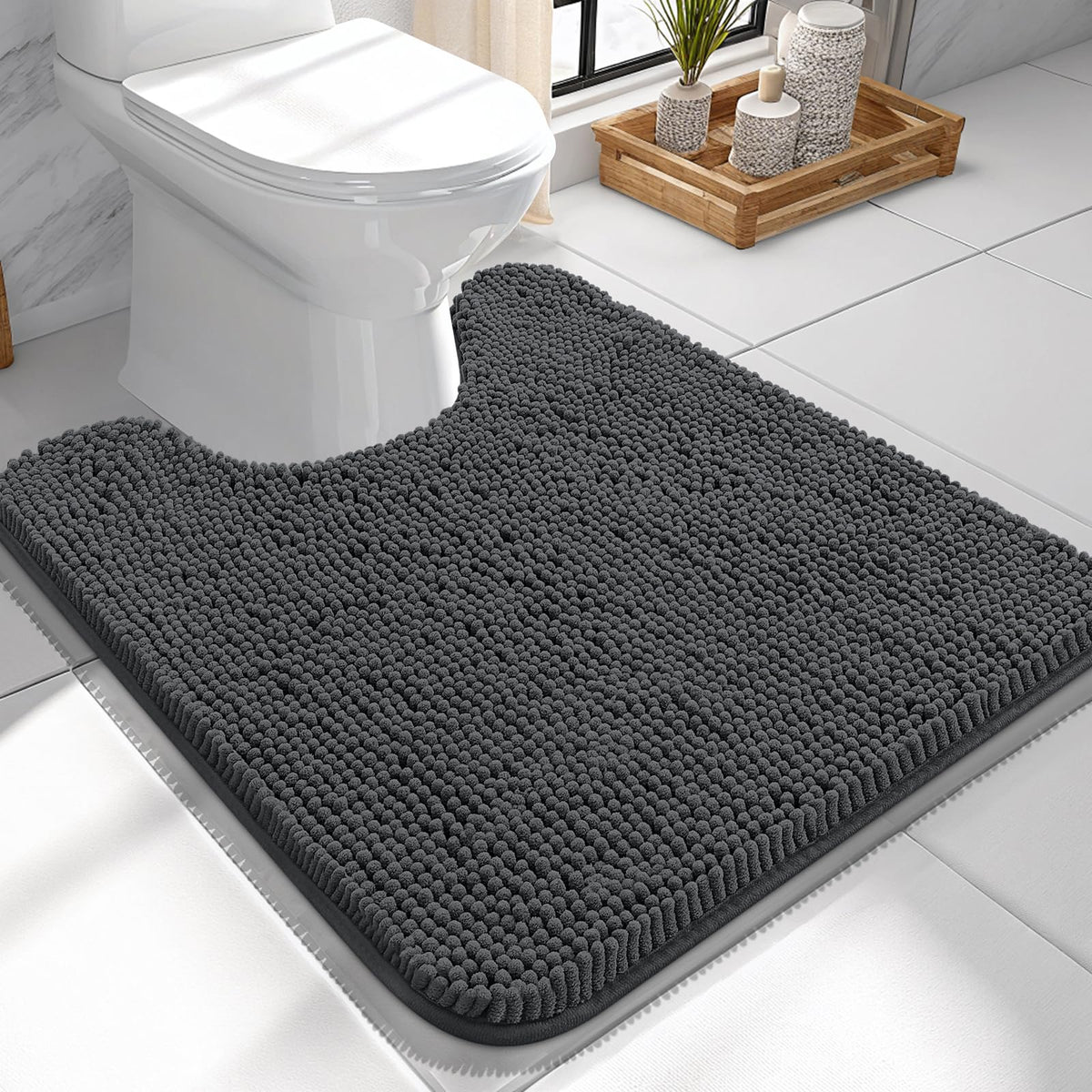 OLANLY Extra-Soft Absorbent Chenille Bathroom Rug Mat