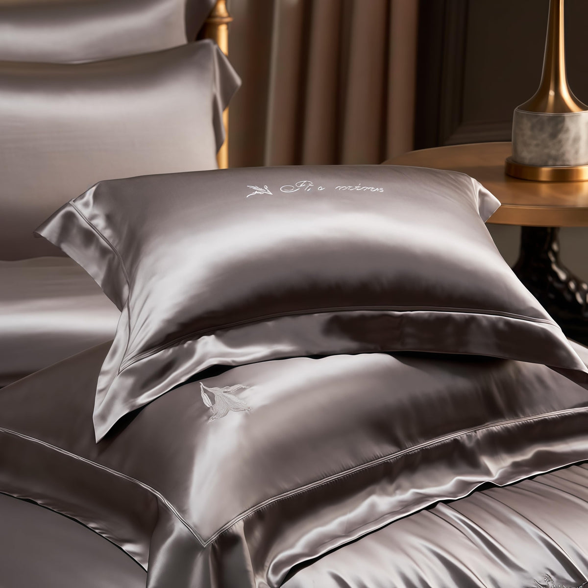 19 Momme Silk 4PCS Bedding Sheet Set, Silk Bed Sheet Set for Home