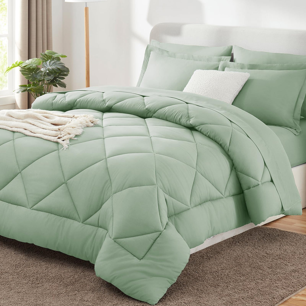 CozyLux Comforter Set, Down Alternative Bedding Set with Sheets, 5/7 Pieces