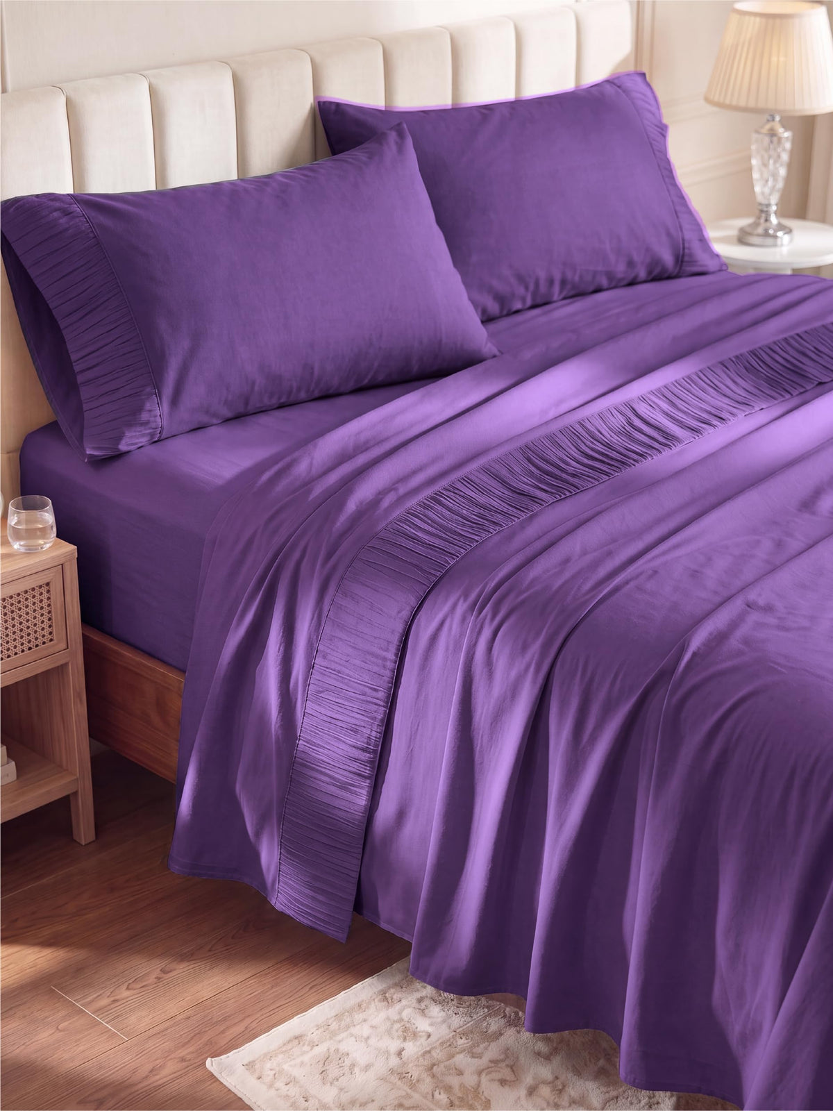 Bedsure Sheet Set - Soft Sheets - Breathable & Cooling - Hotel Luxury - Easy Care Polyester Microfiber Bedding