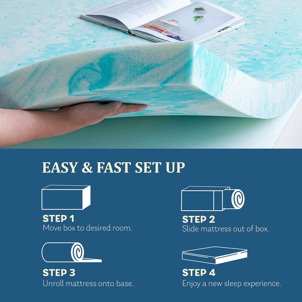 EGO Topper Cal King Memory Foam Mattress Topper