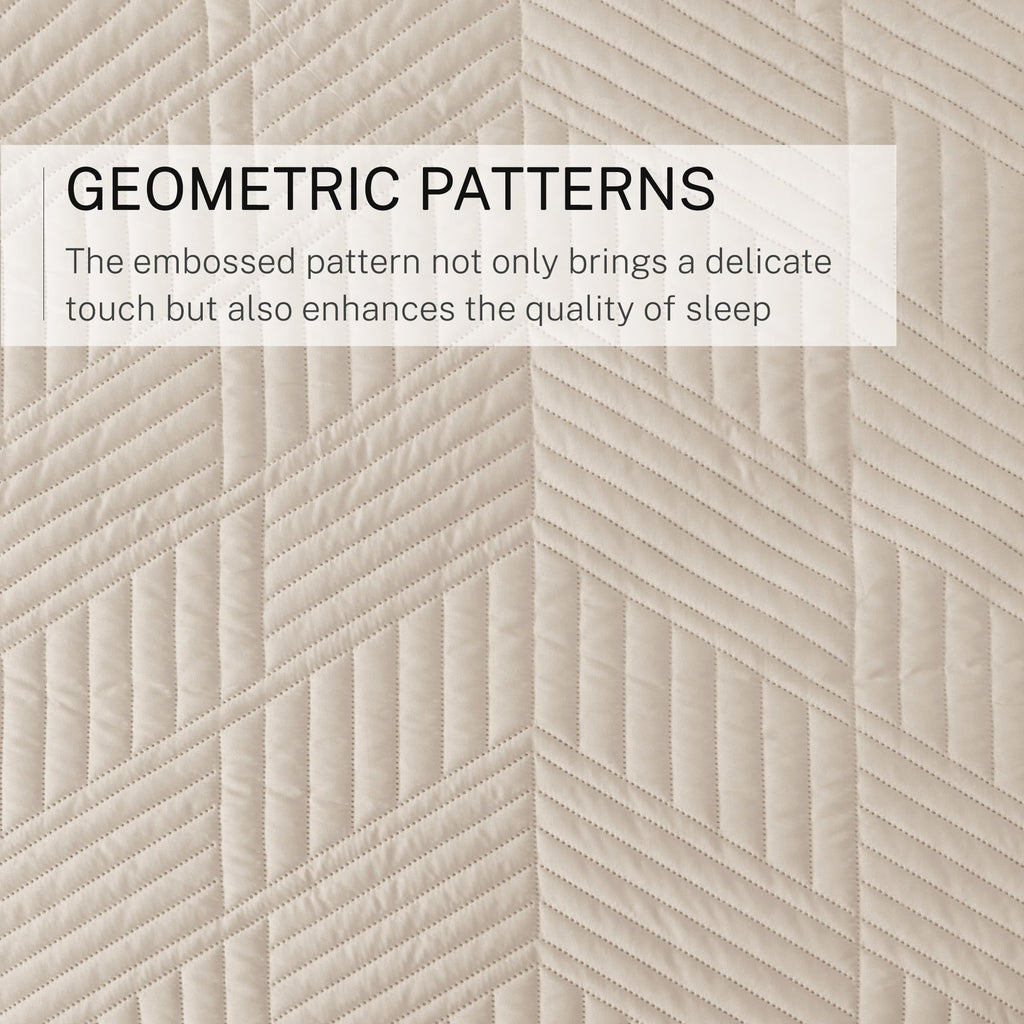 Exclusivo Mezcla Quilt Bedding Set, Lightweight Bedspreads Soft Modern Geometric Coverlet Set